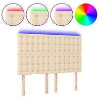 cabecero cama con luces led  panel de cabecera tela crema 144x5x118128 cm