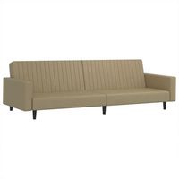 sofa cama de 2 plazas cuero sintetico color capuchino vidaxl