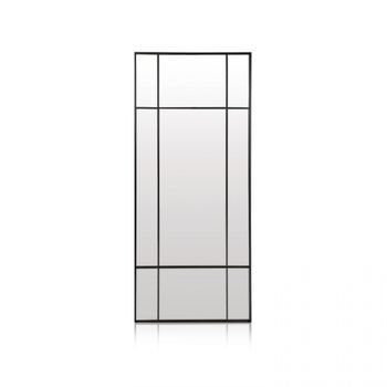 Espejo De Pared Con Estructura Metálica 170x70 Cm Square Negro 70 X 170 X 3,5 Cm