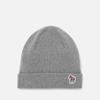 ps paul smith mens zebra patch beanie - slate grey