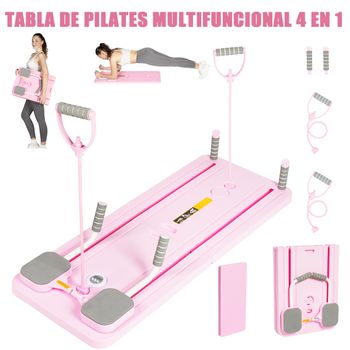 Tabla de Pilates multifuncional, dispositivo de Pilates plegable 4 en 1, rueda abdominal con temporizador de rebote automático, gimnasio en casa
