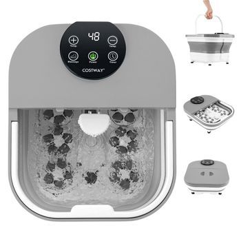 Baño De Pies Plegable Con Ducha Temporizador De 60 Minutos Y 30 Bolas De Masaje Shiatsu Temperatura 35-48°c Calefacción