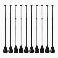 woreva lote de 10 remos simple para paddle surf desmontable en 3 piezas longitud ajustable de 165-208cm aluminio y nailon reforzado color negro