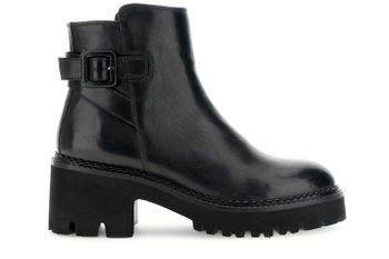 botines de piel con hebilla black 40