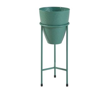 Soporte para plantas asten con macetero metal 41xø16cm - verde [en.casa]