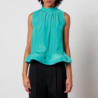 lanvin satin peplum halterneck top - fr 40uk 12