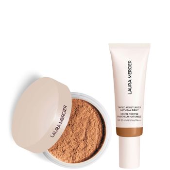 Laura Mercier Mini Translucent Loose Setting Powder Ultra Blur and Tinted Moisturiser Natural Dewy SPF 30 Duo (Various Shades) - 5N Clay