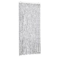 cortina antimoscas chenilla gris claro y gris oscuro 90x200 cm vidaxl