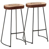 taburetes de barra 2 uds marron oscuro 44x375x78 cm vidaxl