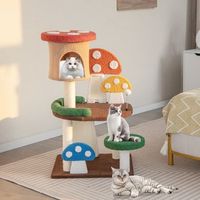 arbol para gatos torre hongo 4 en 1 condo plataforma bola resorte postes sisal multicolor