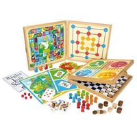 jeujura classic games box - 80 reglas - peones de madera
