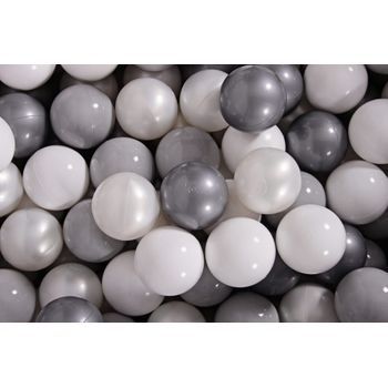 Meowbaby Juego De Bolas De Plástico 300 Piezas Gris/perla/plata/blanco