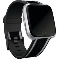 fitbit versa woven band - black  grey small black