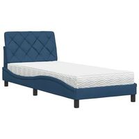 cama con colchon tela azul 90x190 cm