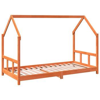 Cama Individual | Estructura De Cama Infantil Madera De Pino Marrón Cera 90x190cm