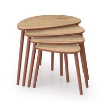 mesa nido de madera nora 4 piezas 68 x 45 x 55 cm - roble