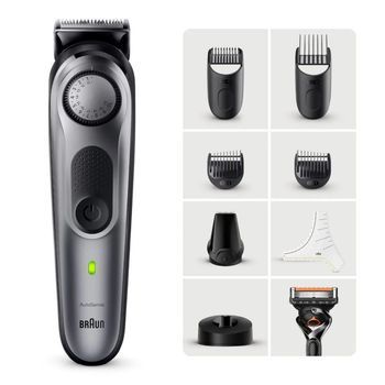 Recortadora De Barba Braun Bt7420 40 Ajustes Corte 0,5 - 10mm Recargable Base De Carga Negro