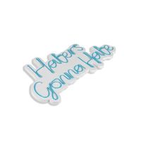 iluminacion led decorativa de plastico haters gonna hate azul 58x32x2 cm