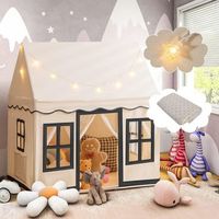 tienda campana infantil casa de actividad para ninos con luces de estrellas costway 134 x 119 x 101 cm