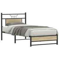 cama individual  cama para adultos  estructura de cama sin colchon madera roble sonoma 75x190 cm