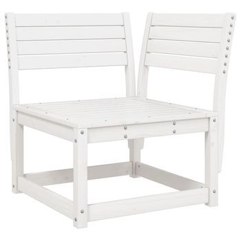 Sofá Esquinero De Jardín | Sofá De Exterior Madera Maciza Pino Blanco 73x73x78 Cm
