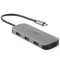 acer docking station dongle usb-c 7 en 1 pd 100w 1x tipo-c 1x hdmi 4k60 3x usb32 1x sdtf plata