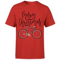 bike lights mens christmas t-shirt - red - xl - red