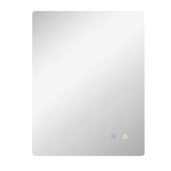 kleankin Espejo rectangular luminoso LED de baño 80x60 cm luminosidad ajustable Blanco transparente   Aosom España