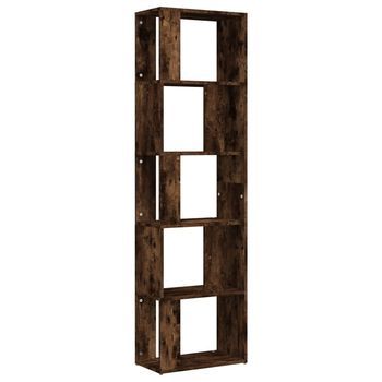 Estantería | Librería | Armario De Libros De Madera Contrachapada Roble Ahumado 45x24x160 Cm