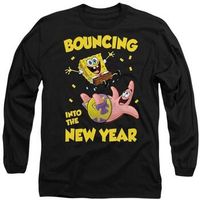 spongebob squarepants camiseta manga larga bouncing into the new year para mujer
