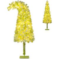 arbol de navidad nevado con luces costway 216 puntas de ramas - 150 cm