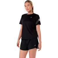 asics icon camiseta de running mujeres-negro