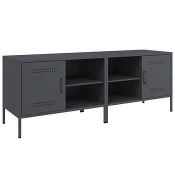 Muebles De Tv | Mueble De Salón | Gabinete De Tv 2 Unidades Acero Gris Antracita 68x39x50,5 Cm
