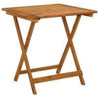 mesa plegable de jardin  mesa de exterior de madera maciza de acacia 70x70x75 cm