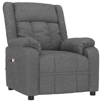 Sillón De Masaje De Tela Gris Oscuro Cfw654128
