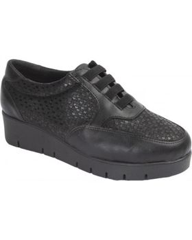 de DUENDY - ZAPATO MUJER - ELASTICOS PIEL-LICRA-CUNA CONFORT NEGRO