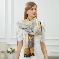 v 1969 bufanda estola de seda flora vivaz para mujer