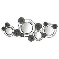 panel decorativo 3d en metal gris y espejos cm 117x55x49