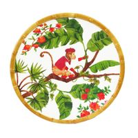plato pequeno de melamina pura decorado con monos de bali 23 cm