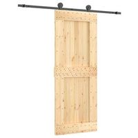 puerta corredera natural y negro 80 x 210 cm vidaxl