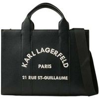 karl lagerfeld bolsa bolso tote cuadrado graneado blanco y negro para mujer