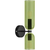 lampara aplique de pared - cristal y metal - kren verde