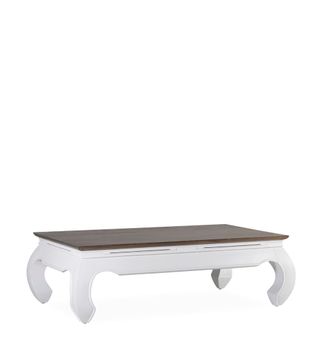 Mesa de centro de madera marrón y blanca anch. 125 cm