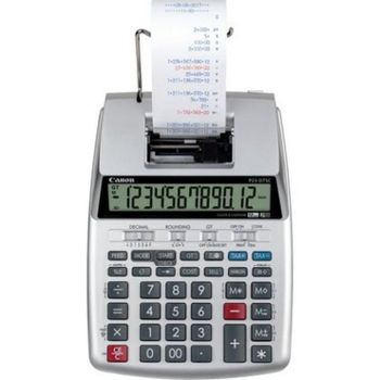 Calculadora de impresión Canon P23-DTSC 12 dígitos Reloj y cálculo de impuestos Plata