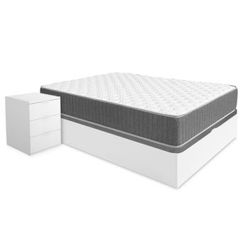 Pack Canapé Nest Con Colchón Viscoelástico Y Muelles Aurea 150 X 190 Cm Y 2 Mesitas De Noche Rio