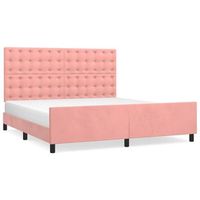 cama matrimonial  cama para adultos  estructura de cama sin colchon terciopelo rosa 160x200 cm