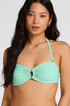 Hunkemöller Top de Bikini Bandeau de Lujo con Anilla Verde