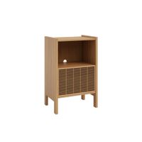 aparador para vinilos de pino barnizado color roble 59 cm