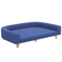 pawhut sofa para perro grande cama elevada con cojin lavable armazon de madera tejido de poliester 98 x 67 x 25 cm azul   aosom espana