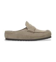 birkenstock para mujer 1029710 zuecos de piel naples wrapped ajuste estrecho taupe 38 plano ninguno casual